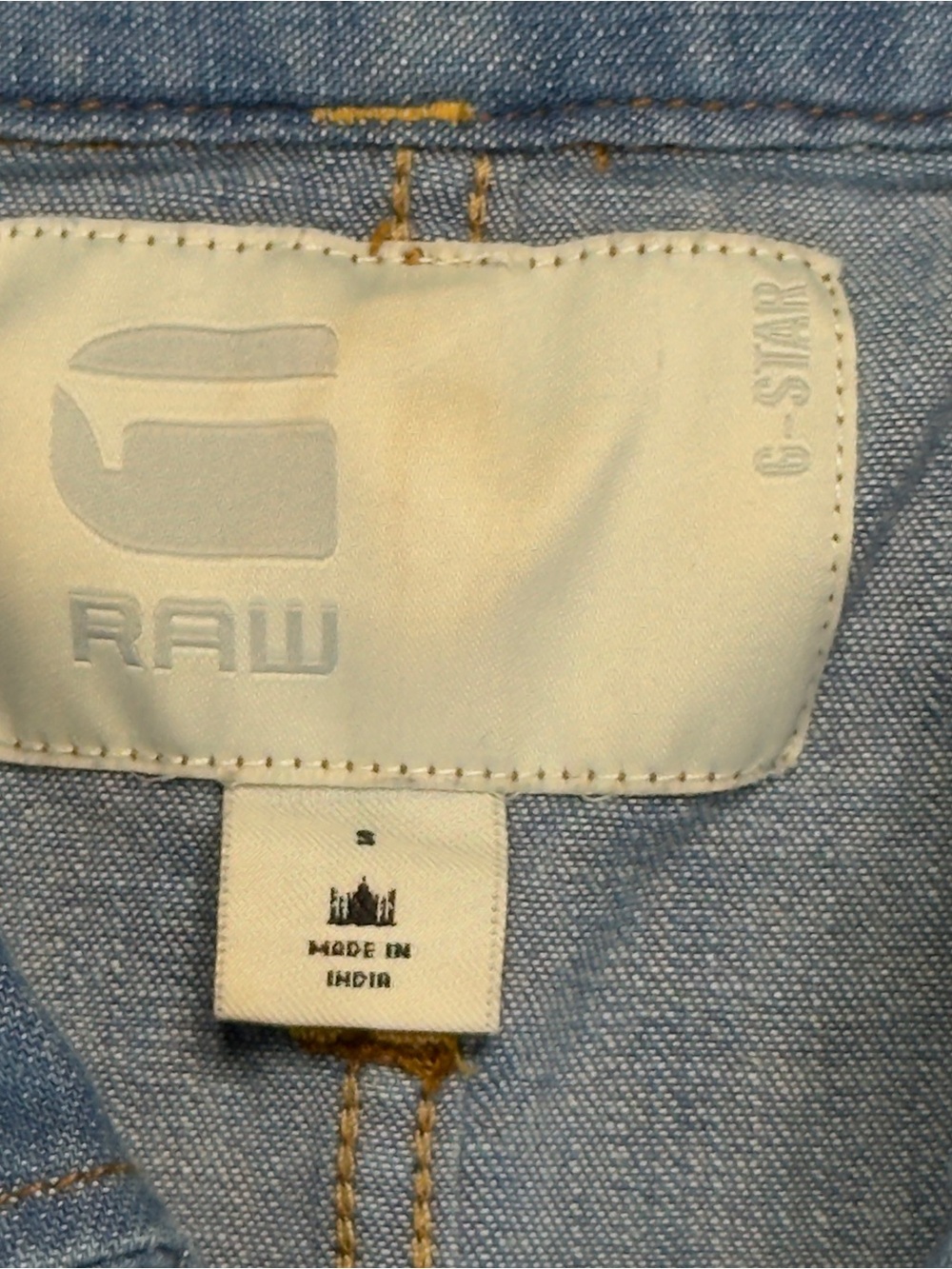 G-Star RAW Landoh Denim Shirt Slim Fit Light Blue Western Snap Men’s Size SMALL - Picture 4 of 10